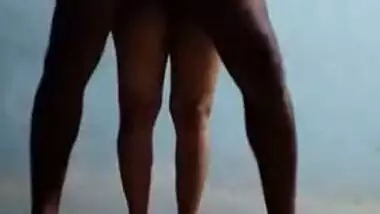 Horny Desi man and masked wife have XXX chudai in standing position