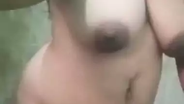 Huge boobs boudi naked in bathroom before sex