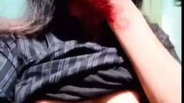 Cutest babe topless with shy face viral selfie