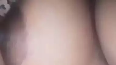 Girlfriend cute boobs showing on video call at night