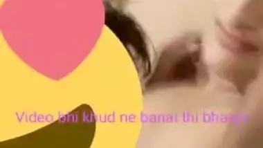 Teen Indian lies in bed and films anonymous guy who licks her nipples