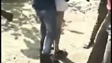 Cheating girlfriend is caught fucking outdoor with lover, Desi mms XXX sex