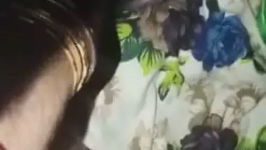 Horny naughty Desi girl exposes breast on camera with XXX lover in bed