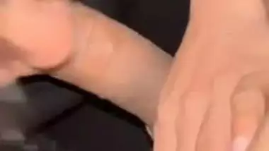 An 18-year-old college girl sucks a big Indian dick