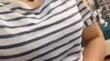 Attractive girl shows big boobs and pussy to boyfriend