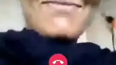 Sexy Desi female allows guy to see her natural XXX tits via video link