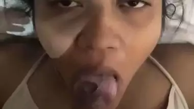 Huge facial cum upon mouth watery blowjob by wife