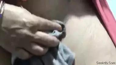 Indian Aunty cleaning pussy and then fucked by husband