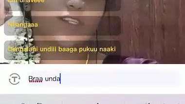 Telugu Chamet girl shows big laddoos on live chat