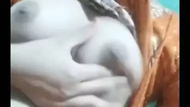 Young Bengali girl boobs pressing and fingering pussy