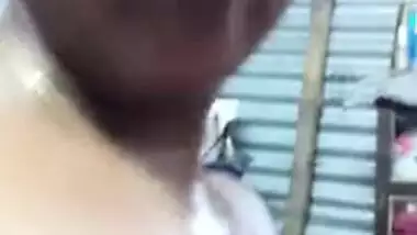 Sexy Desi chick with medium XXX tits records selfie video for BF