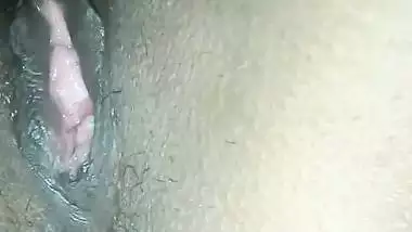 Man licks his wife’s shaved pussy like a dog