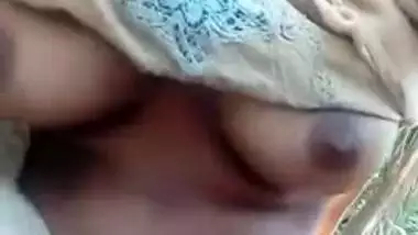 Village paramours XXX sex in the outdoor for the 1st time