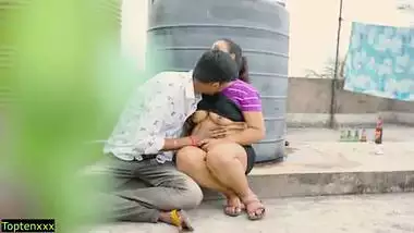 Hindi real Hot Sex at roof! Plz Don't Cum Inside pussy