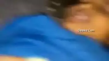 Excited Indian man during chudai touches XXX tits of naked girlfriend