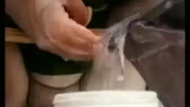 Desi charmer pisses in bathroom and shows off pussy to her XXX lover