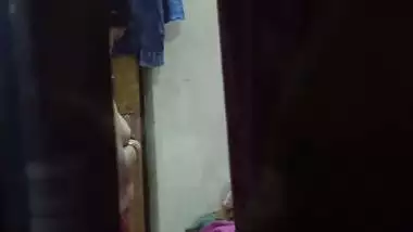 Sexy ass mom dress change caught by son from next room