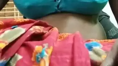 Desi village housewife boobs press by husband