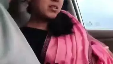 Cute Assamese wife blowjob to husband in running car