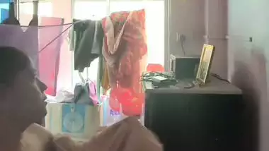 Milk tanker mom removing nighty in living room