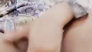 Early morning nude show with fingering of horny babe
