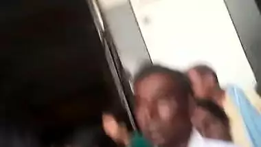 Old groper groping&shing dick into aunty ass in crowd part-1