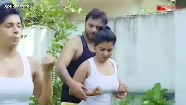 Couch Taking Advantage of Female Trainers Pressing & Touching Boob’s