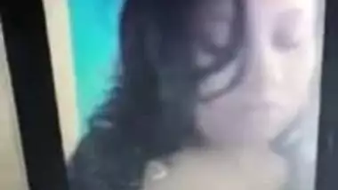 During video chat Desi gal reluctantly flashes BF her medium XXX tits