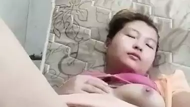 Nepali girl masturbating using big cucumber